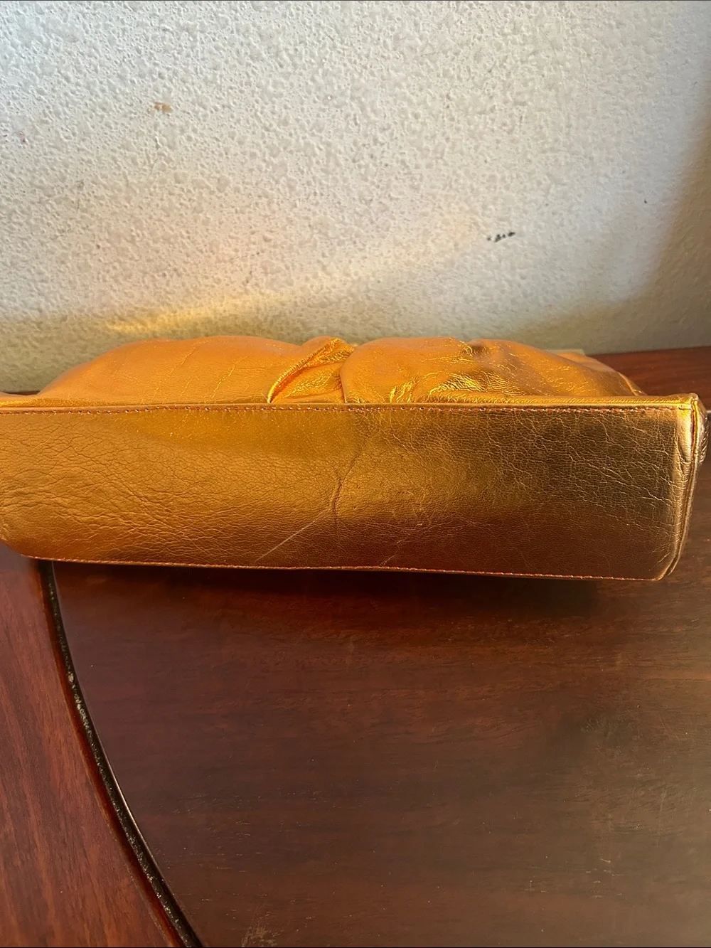 Metallic Orange Gold Evening Clutch Handbag